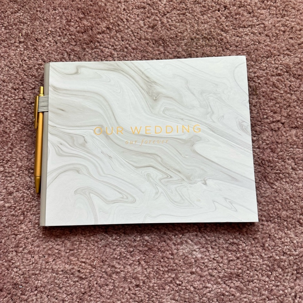 Marble Wedding guest book with Gold Accents